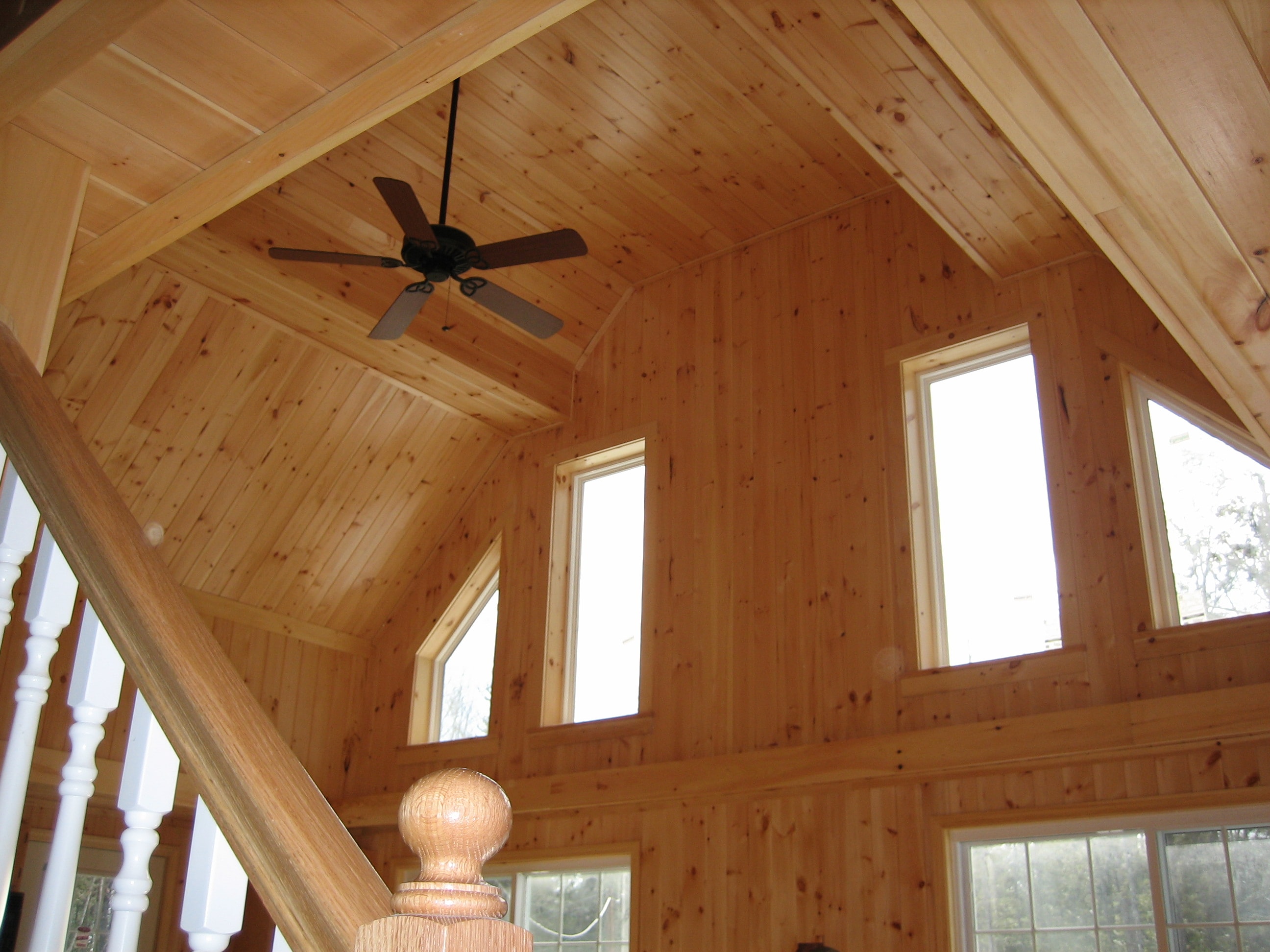 2 Box Cape open to above with wood ceiling