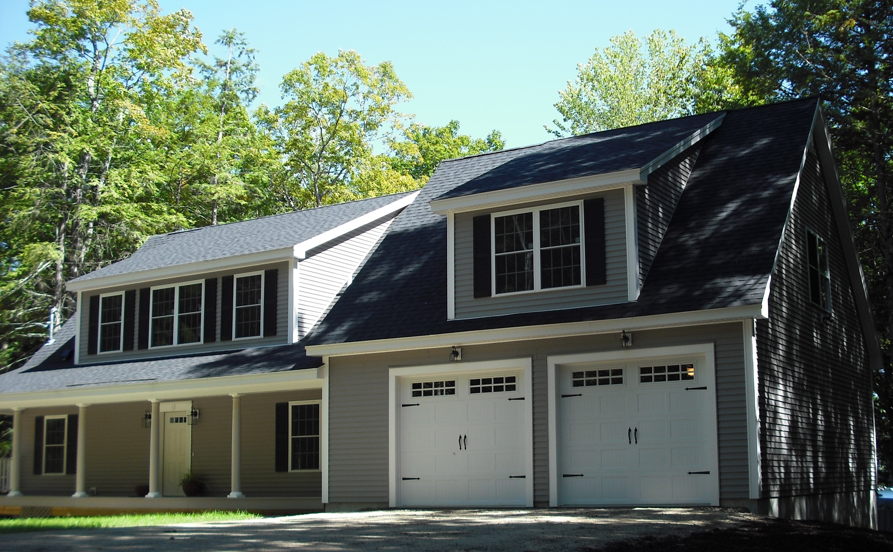 Czaja Cape exterior with two-car garage